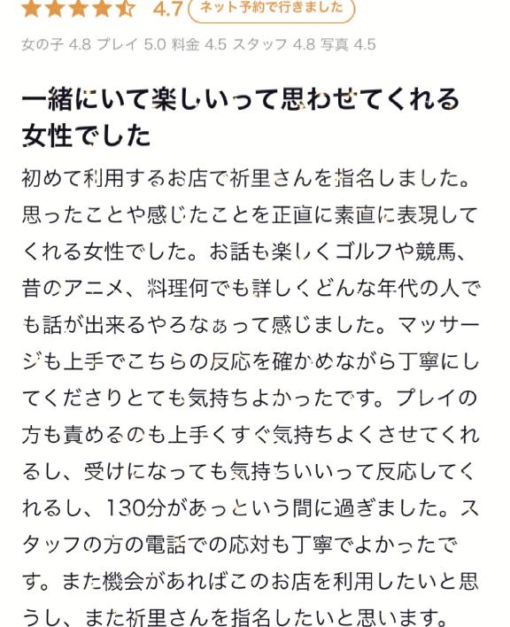 口コミ✨と楽しい時間💓を本当にありがとうございました🥰🥰