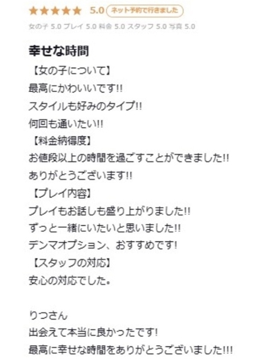 プロフィール大阪 안마(데리버리) RITSU