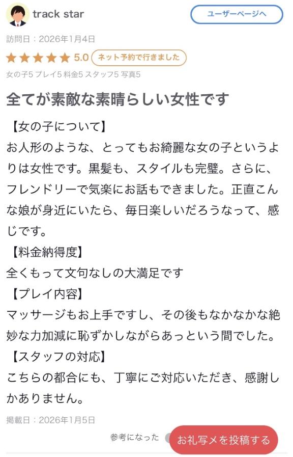 【お礼写メ日記】