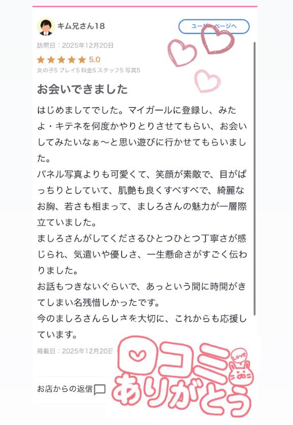 【お礼写メ日記】