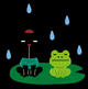 記念すべき100投稿目は、まさかの雨☔️🐸