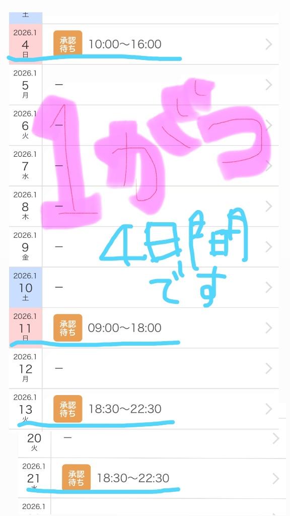 ❄️🩵1月の予定🩵❄️