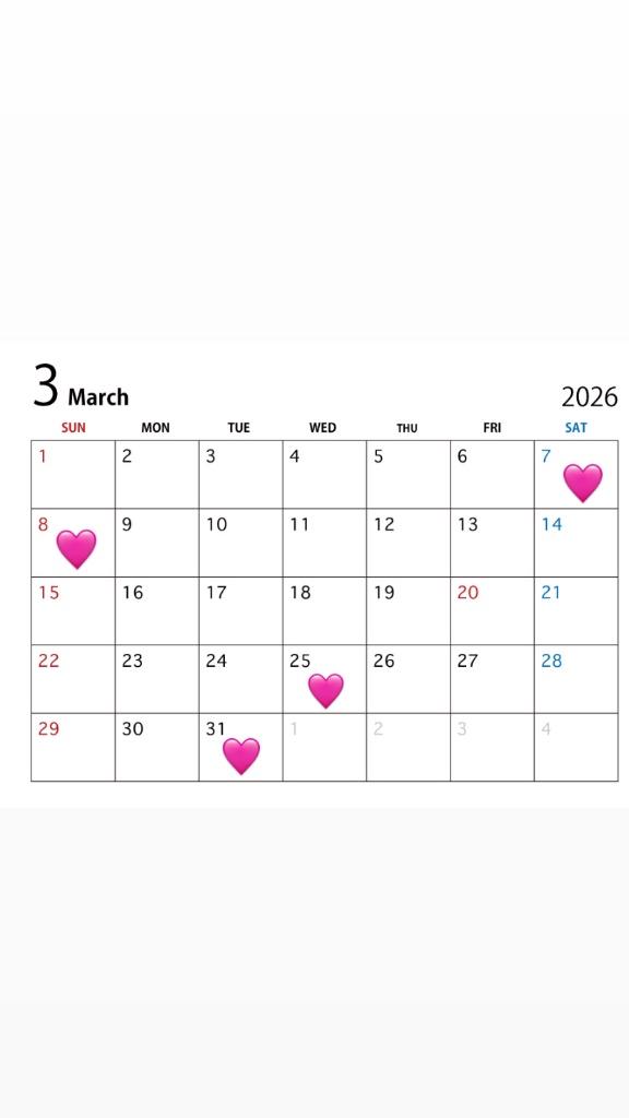 3月の予定❕📅