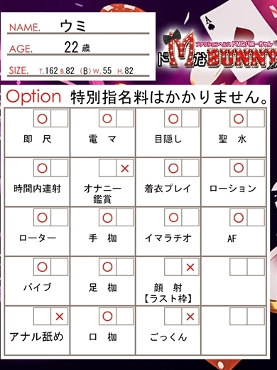 ドMなバニーちゃん名古屋中村店 erotic massage service parlor UMI