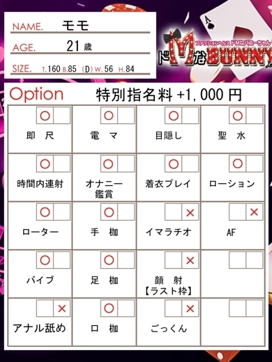 ドMなバニーちゃん名古屋中村店 패션헬스 서비스 업소 MOMO