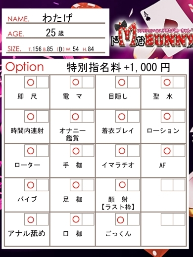ドMなバニーちゃん名古屋中村店 패션헬스 서비스 업소 WATAGE