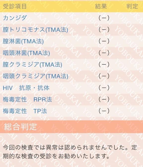 💍性病検査結果