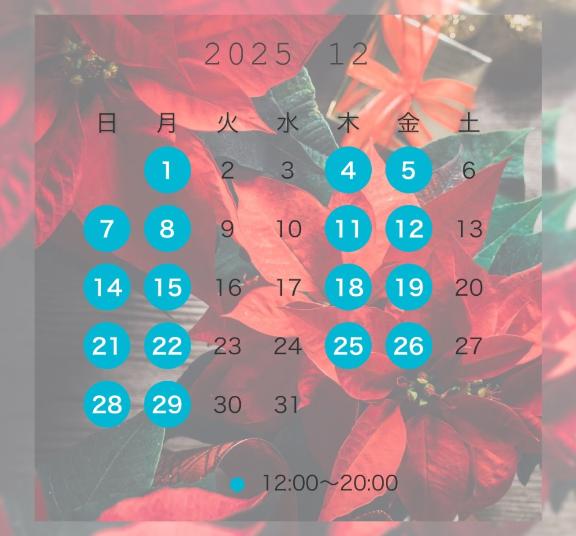 12月の予定🎄