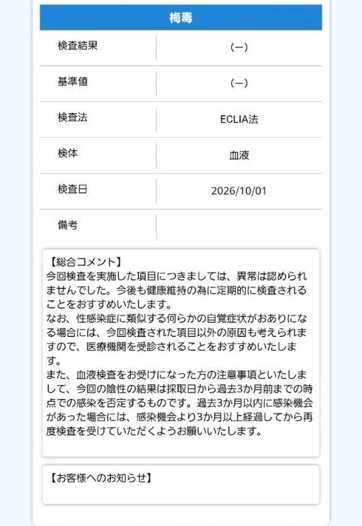 性病以上なし✌️