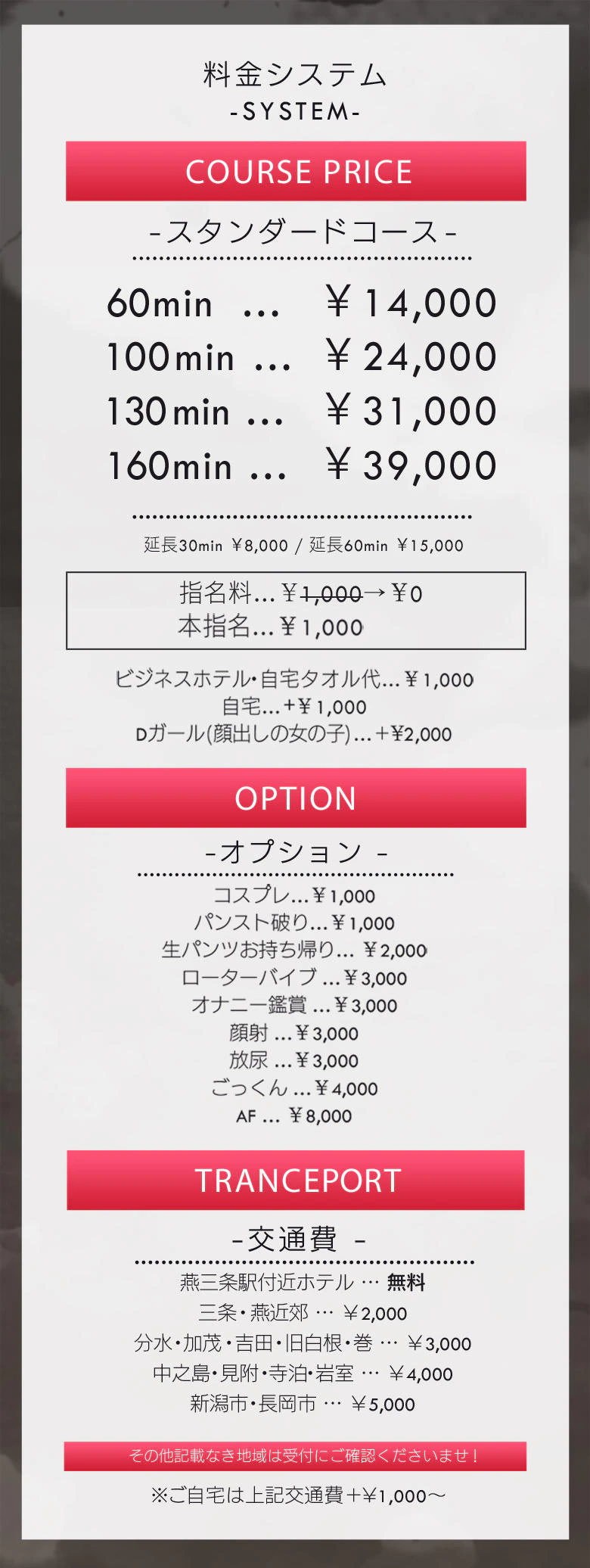 料金表